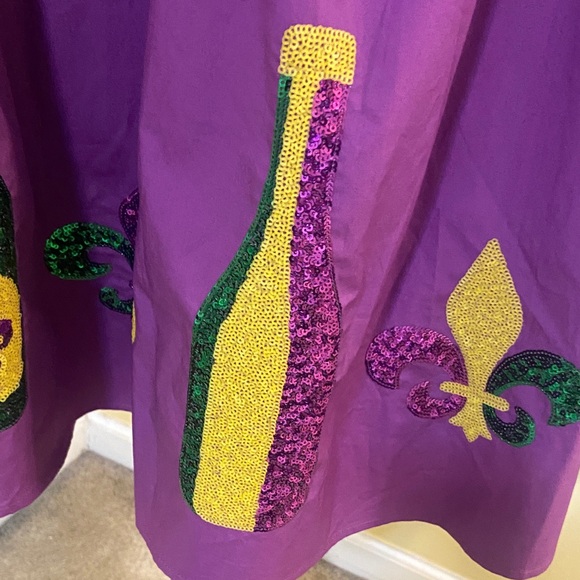 Mardi Gras purple Embellished Women's Dress - Picture 6 of 10